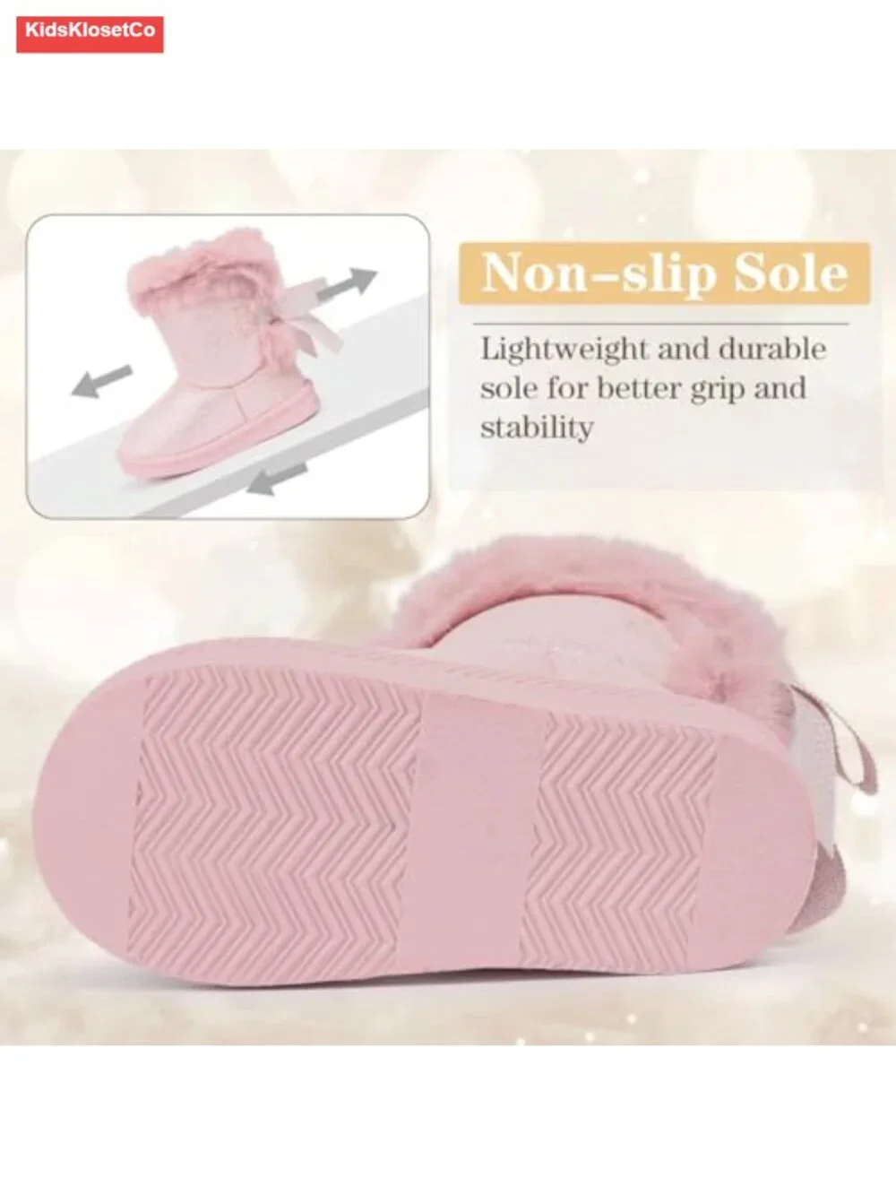 Toddler Winter Snow Boots with Zipper, Suede Upper, Faux Fur Lining